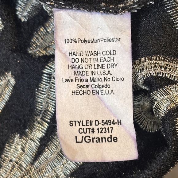 Fashion Nova Black Gold Embroidered Bodycon Midi Dress Plunge Neck Size L - Picture 8 of 10